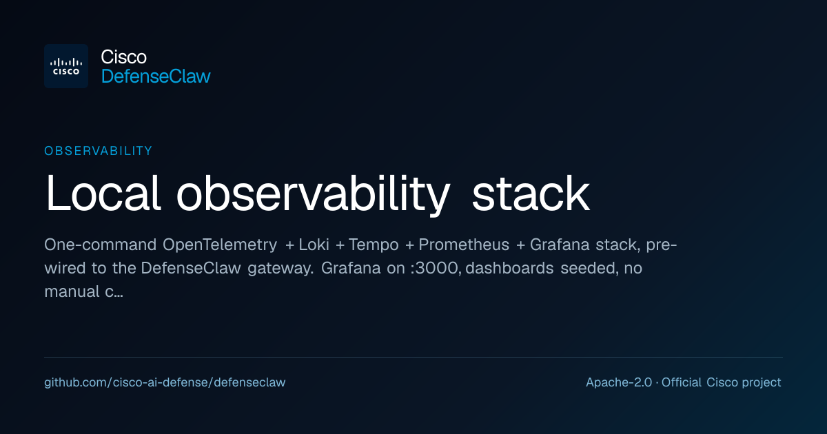 Local observability stack · DefenseClaw