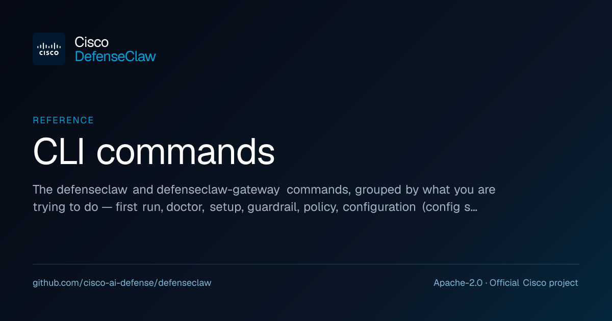 CLI commands · DefenseClaw