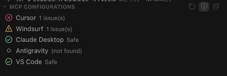 Allowlist view showing trusted servers, tools, and skills that bypass scanning