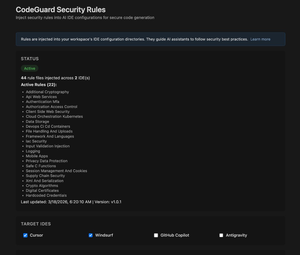 Scanner settings overview showing configured analyzers, scan policies, and automated scan triggers